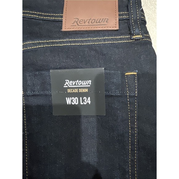 Revtown Automatic Jeans Mens 30x34 Blue Dark Wash Straight Leg NWT - Picture 3 of 5